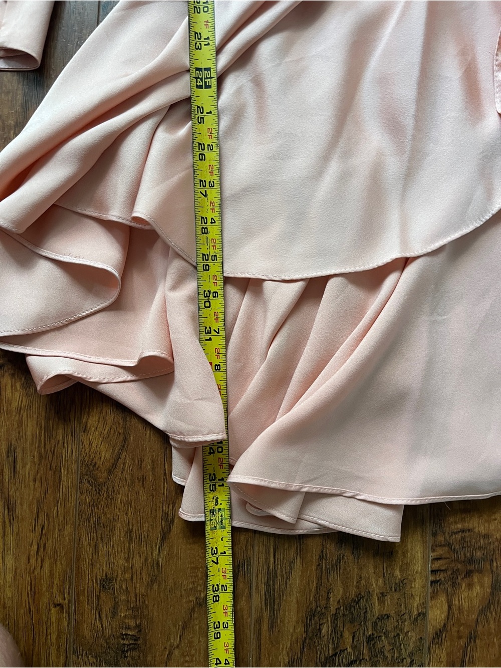 Mac Duggal Blush Pink Long-Sleeve Wrap Dress, size 6 - Picture 8 of 11